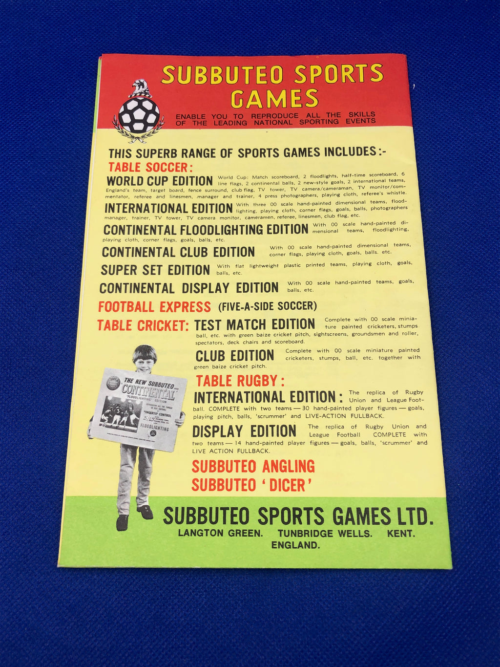 Subbuteo catalogo 1972-73