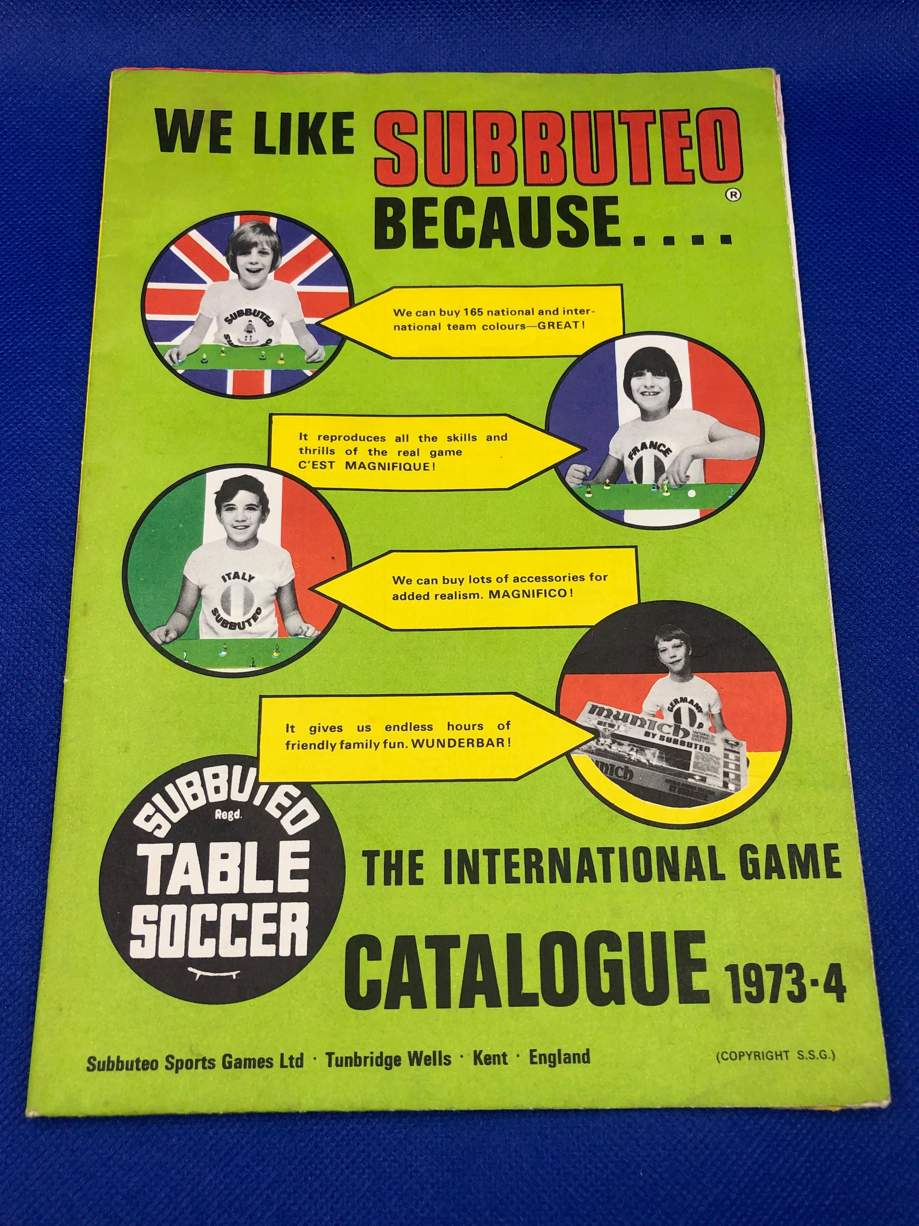 Subbuteo catalogo 1973-74