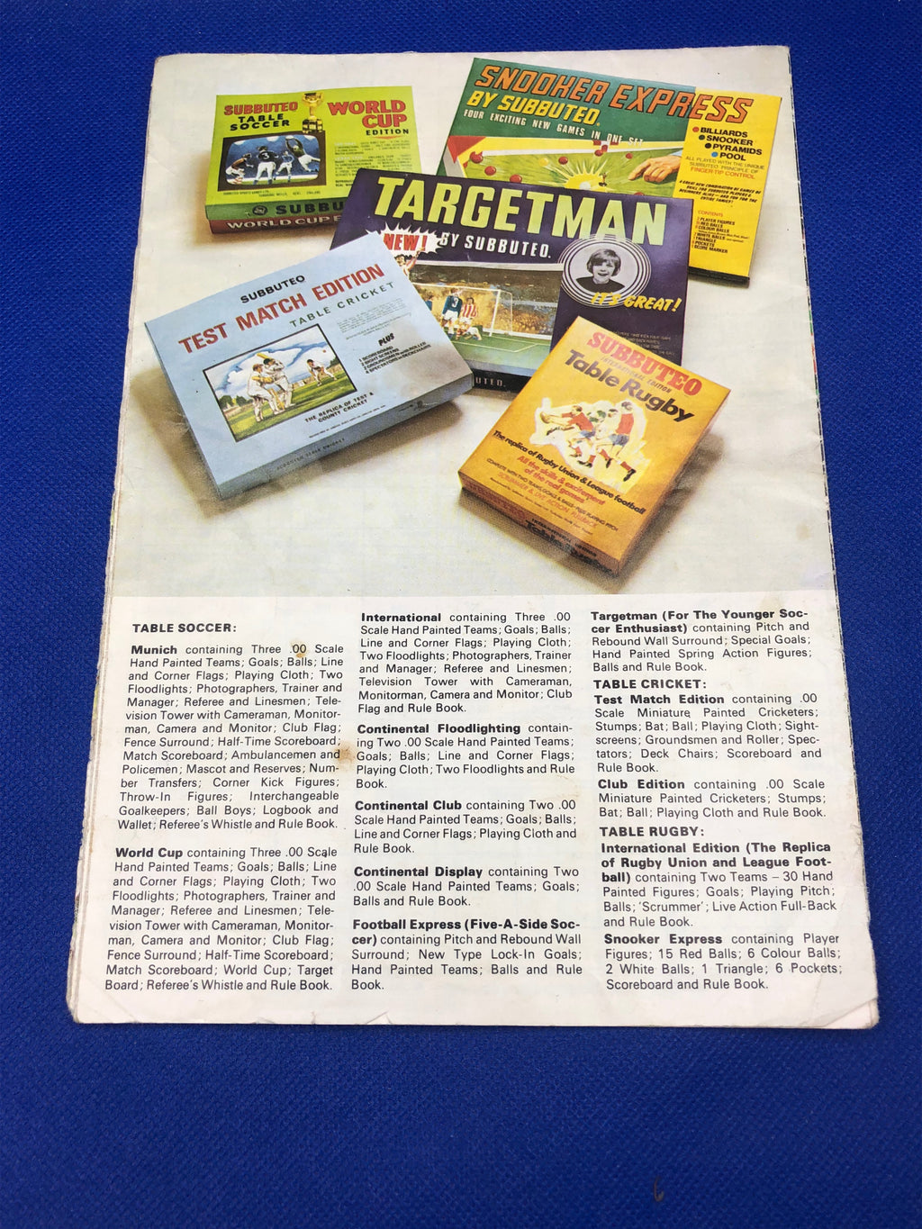 Subbuteo catalogo 1975/76