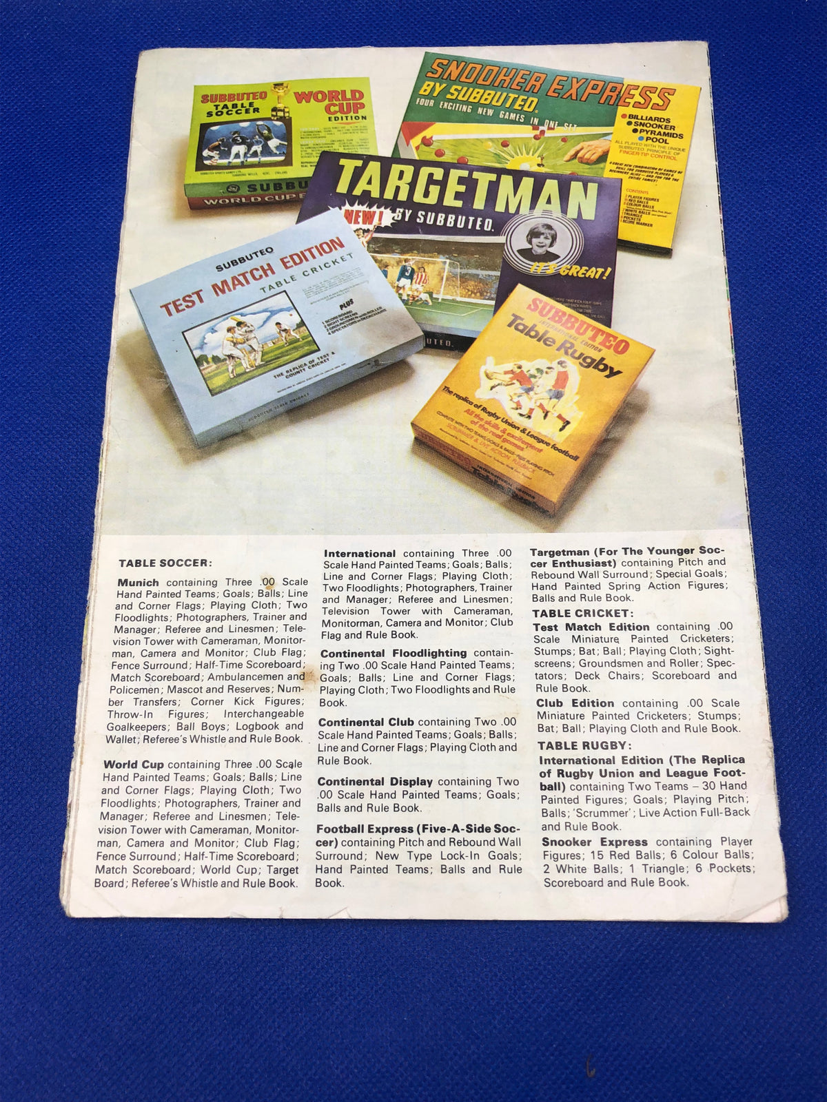 Subbuteo catalogo 1975/76