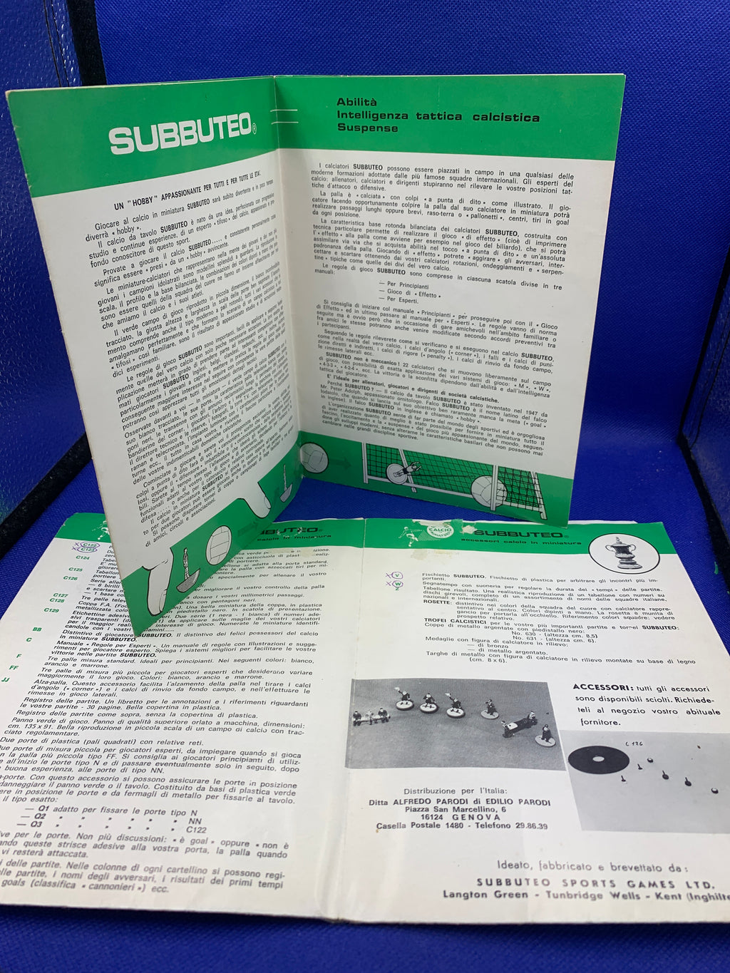 Subbuteo catalogo italiano fine anni 70