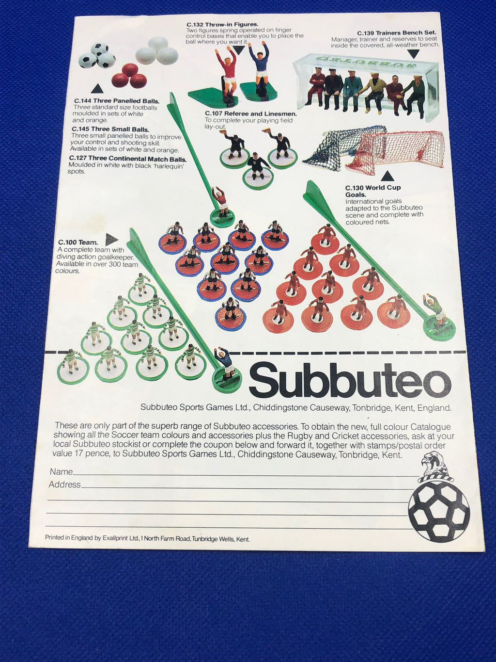 Subbuteo mini Brochure/Catalogo