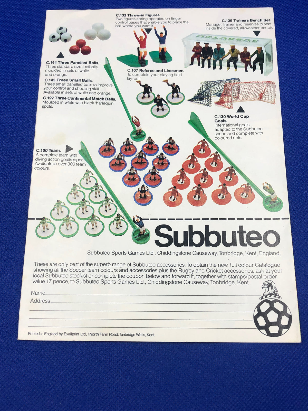 Subbuteo mini Brochure/Catalogo