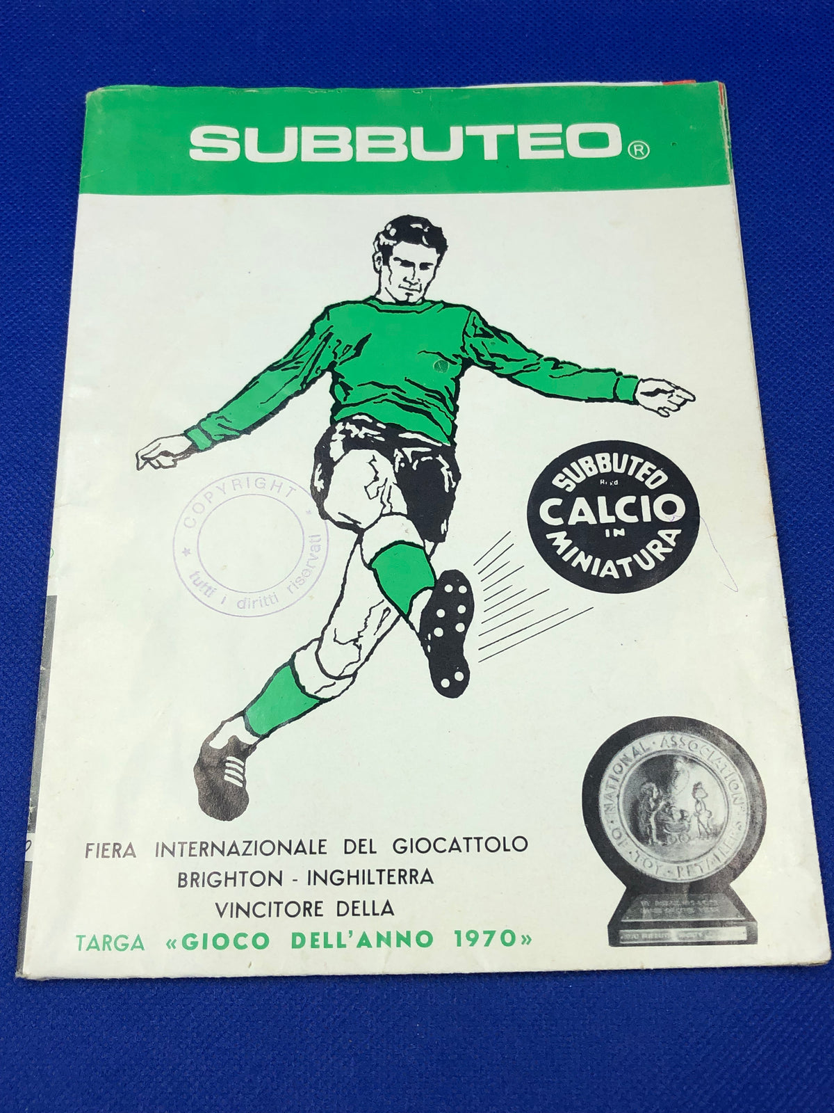 Subbuteo catalogo anni'70 con suggerimenti di gioco - In Italiano