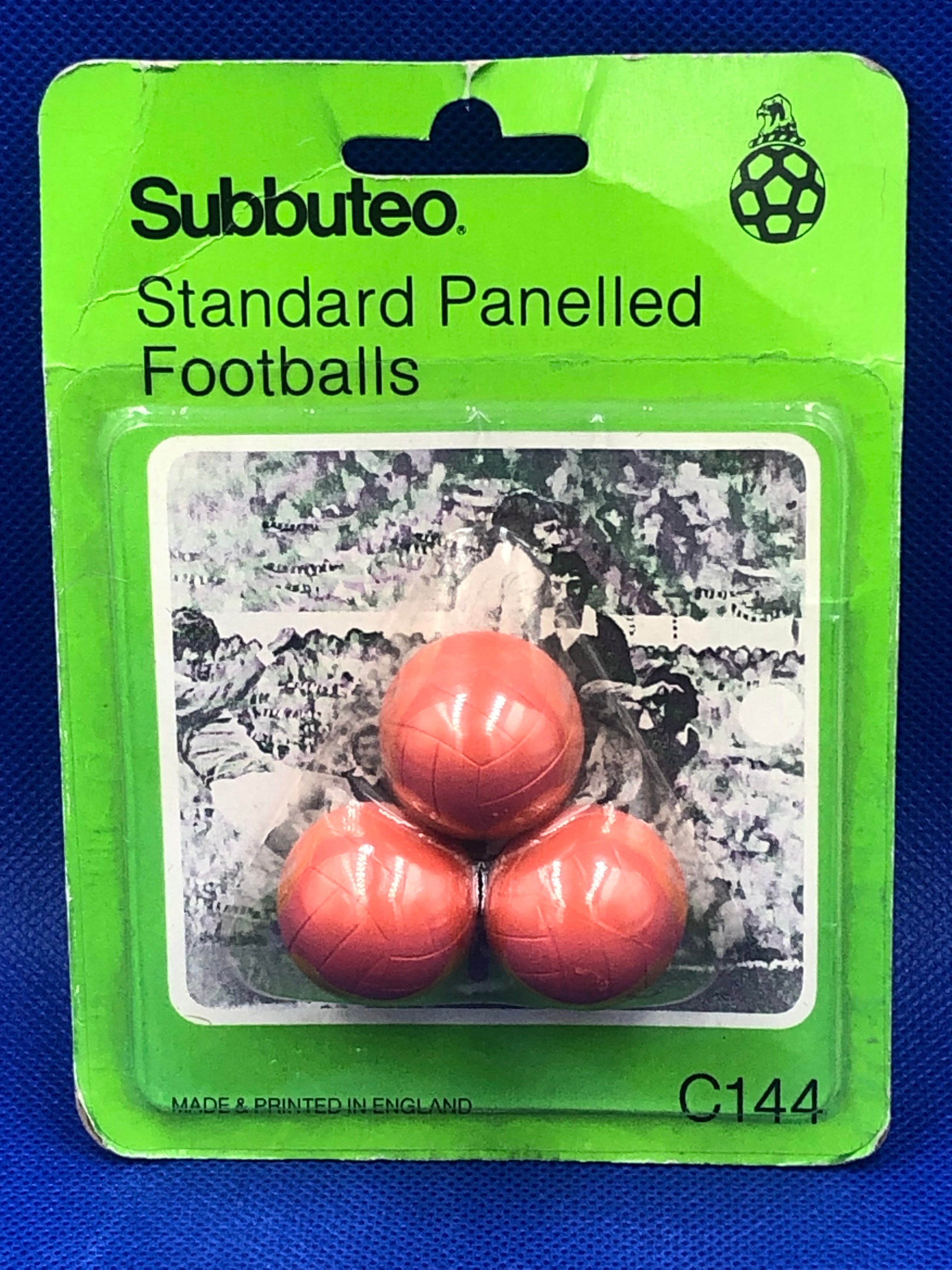 Subbuteo blister 3 Palloni Standard F 2 Panelled C144 Arancioni